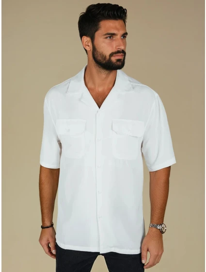 Pánské bílé tričko s krátkým rukávem Dstreet model 21990436 - FashionStreet