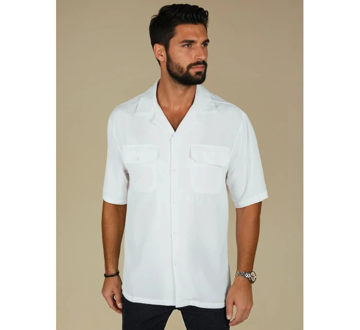 Pánské bílé tričko s krátkým rukávem Dstreet model 21990436 - FashionStreet