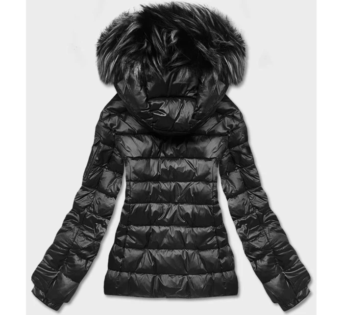 Dámska krátka zimná bunda čierna (YP-20129-1)