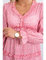 Šaty s ozdobnými volánikmi tmavo marhuľová Šaty s ozdobnými volánikmi tmavo marhuľová