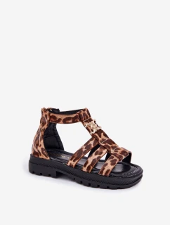 Dívčí Sandály Se Zlatým Detalem Panterka model 21701192 - Boto