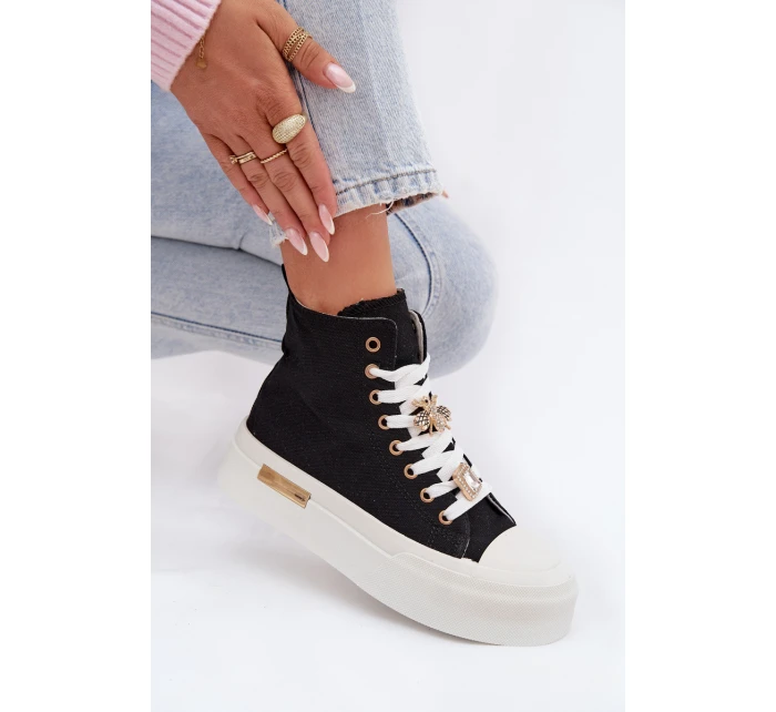 Dámské tenisky na platformě s přezkami černé Gracella Dámské tenisky na platformě s přezkami černé Gracella