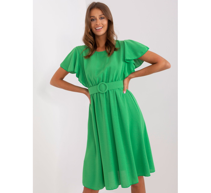 Zelené splývavé šaty s dĺžkou po kolená