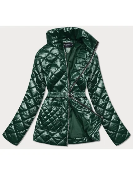 Tmavě zelená prošívaná dámská bunda s páskem model 17099027 - BH FOREVER Tmavě zelená prošívaná dámská bunda s páskem model 17099027 - BH FOREVER