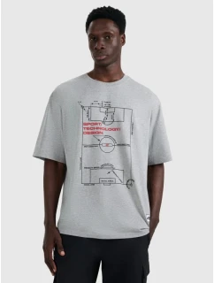 Pánske tričko oversize s potlačou 4F 4FRAW25TTSHM3257-27M