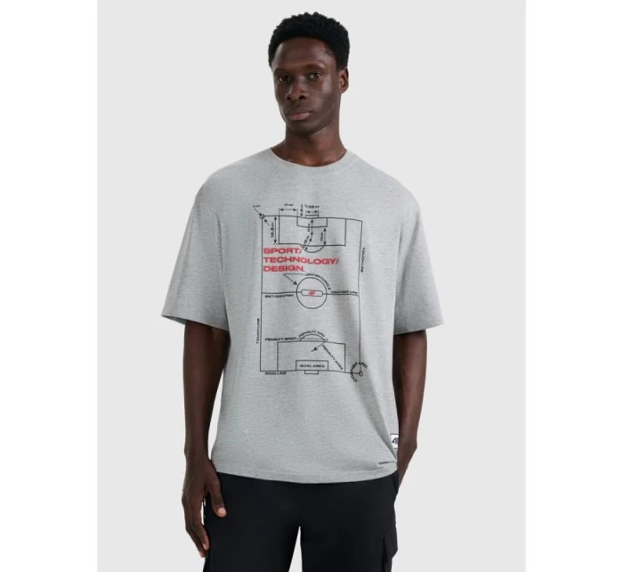 Pánske tričko oversize s potlačou 4F 4FRAW25TTSHM3257-27M Pánske tričko oversize s potlačou 4F 4FRAW25TTSHM3257-27M