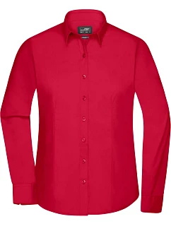 JN 677 Popelínová halenka s dlouhým rukávem model 22436615 red - Daiber