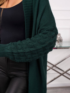 Bublinový sveter s rukávmi tmavo zelený