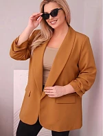 Elegantné dámske sako nadmernej veľkosti Dark Camel