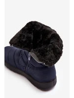 Wysokie Damskie Ocieplane Śniegowce Granatowe Luxina Wysokie Damskie Ocieplane Śniegowce Granatowe Luxina