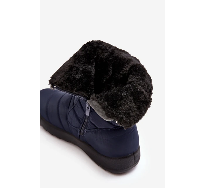 Wysokie Damskie Ocieplane Śniegowce Granatowe Luxina Wysokie Damskie Ocieplane Śniegowce Granatowe Luxina