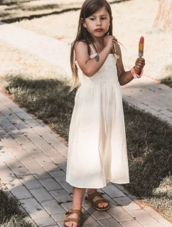 Detské sandále na korkovej platforme, zapínanie na suchý zips, Camel Rorria