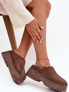 Dámske snežnice s nízkou platformou Yrenna - hnedé