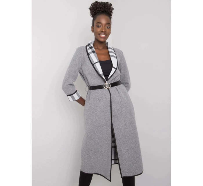 Dámský kabát DHJ EN model 21494817 Šedá - FPrice Dámský kabát DHJ EN model 21494817 Šedá - FPrice