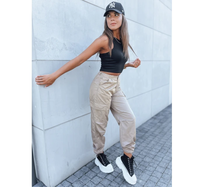 Dámské padákové kalhoty beige model 21970853 - FashionStreet