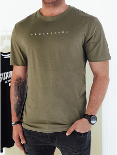 Pánske zelené tričko s potlačou FashionStreet RX5477