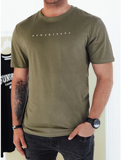 Pánske zelené tričko s potlačou FashionStreet RX5477