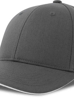 Atlantis Headwear Liberty Sandwich-S 6-panelová bejzbalová čiapka 33.0251 tmavošedá/biela