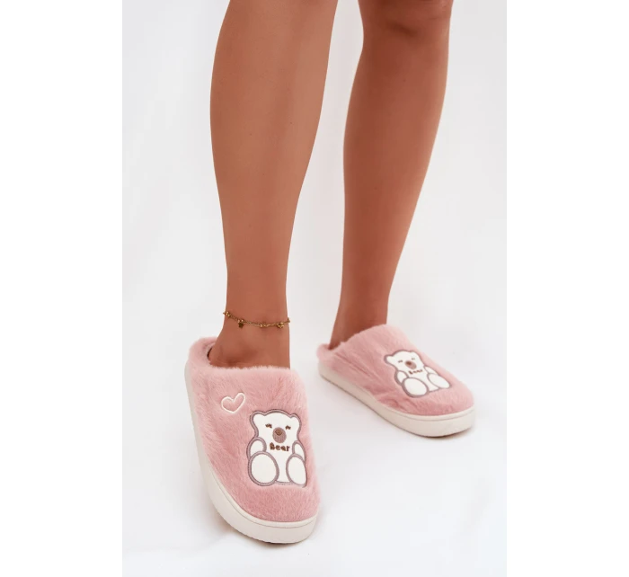 Kožešinové pantofle s růžové model 21772562 - Boto