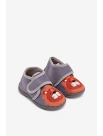 Dětské pantofle na suchý zip šedé model 21794076 - Boto