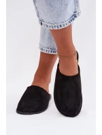 Dámské ploché nazouváky z eko semiše Černé Veronelle
