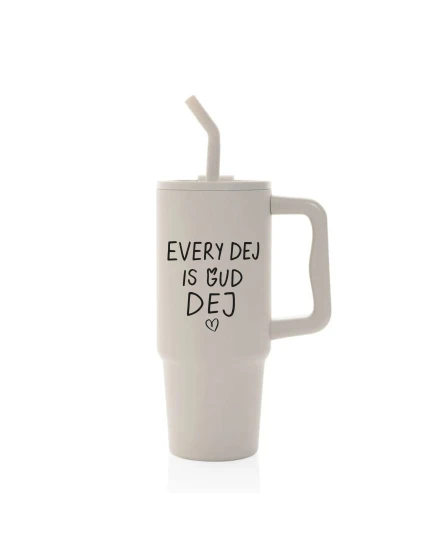 EVERY DEJ IS GUD DEJ - béžový cestovní termohrnek 900 ml