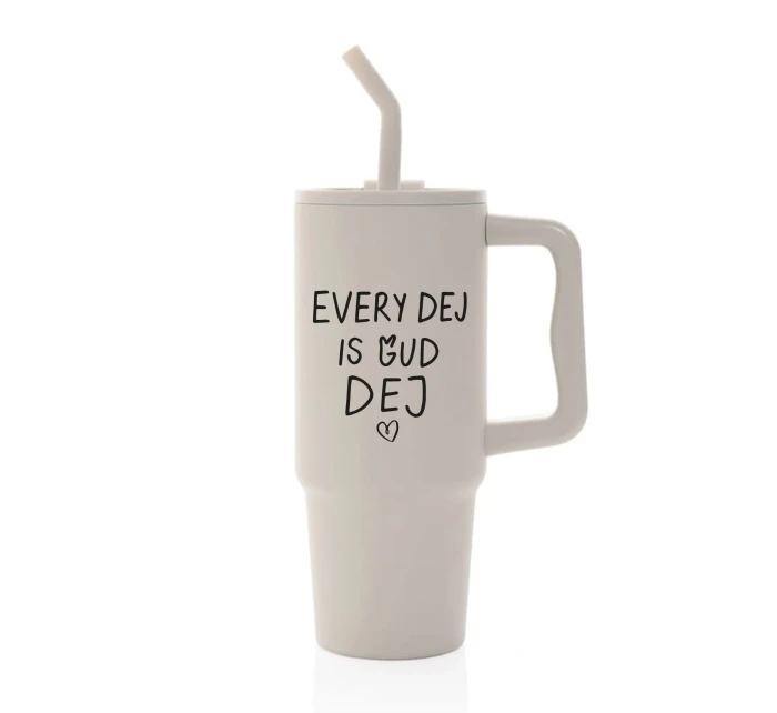 EVERY DEJ IS GUD DEJ - béžový cestovní termohrnek 900 ml