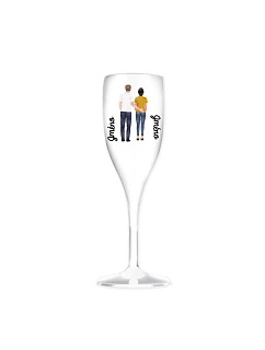 Personalizovaná nerozbitná pohár na prosecco s párom