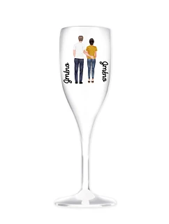 Personalizovaná nerozbitná pohár na prosecco s párom