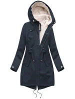 Tmavě modrá dámská zimní bunda parka s kapucí a odepínací kožešinovou podšívkou model 21242084 - Libland