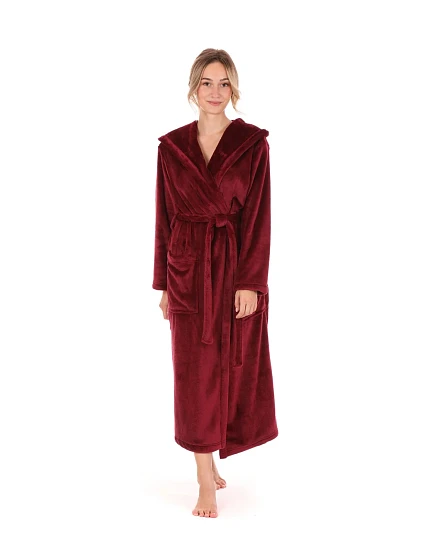 Dámsky župan Siena s kapucňou 3156 oversized bordový - Vestis Dámsky župan Siena s kapucňou 3156 oversized bordový - Vestis