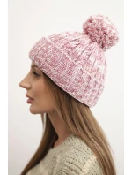 Dámska zimná čiapka s bambulou z vlny K424 svetlo ružová Dámska zimná čiapka s bambulou z vlny K424 svetlo ružová