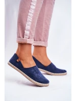 Damskie Welurowe Espadryle Granatowe Vulcano