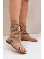 Zazoo 3437 Damskie Zamszowe Sandały Z Cholewką Na Zamek Beżowe Zazoo 3437 Damskie Zamszowe Sandały Z Cholewką Na Zamek Beżowe