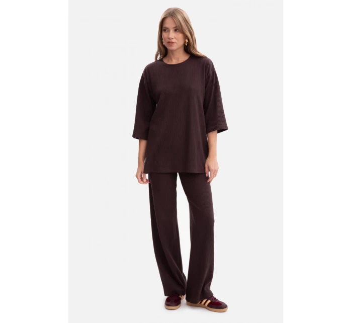 B300 Pletené nohavice - tmavá čokoláda