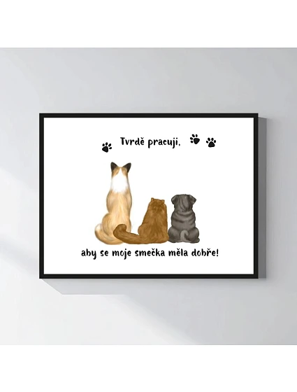 Personalizovaný magický fotobilder v ráme – 30x40 – ilustrácie domácich miláčikov Personalizovaný magický fotobilder v ráme – 30x40 – ilustrácie domácich miláčikov