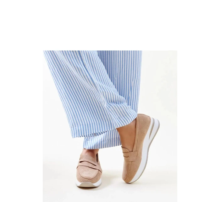 Dámske poltopánky 28906 Béžová s bielou - Flyfor Dámske poltopánky 28906 Béžová s bielou - Flyfor