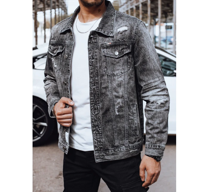 FashionStreet pánska sivá džínsová bunda TX4697