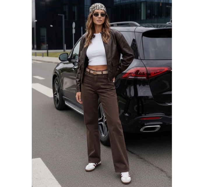 FashionStreet hnedá dámska kožená bunda ramones TY5220