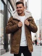 Pánská zimní bunda parka s kapucí tmavě béžová Dstreet model 21995071 - FashionStreet Pánská zimní bunda parka s kapucí tmavě béžová Dstreet model 21995071 - FashionStreet