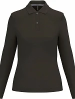 Kariban K 244 Dámske polo tričko s dlhým rukávom z piké 20.K244 tmavá khaki