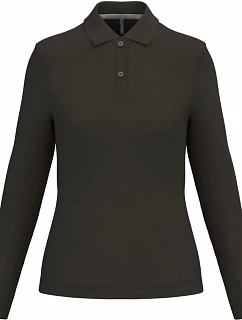K 244 Dámské piqué polo s dlouhým rukávem model 22507057 dark khaki - Kariban