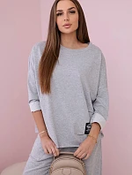 Bavlnená mikina, nohavice, svetlosivá