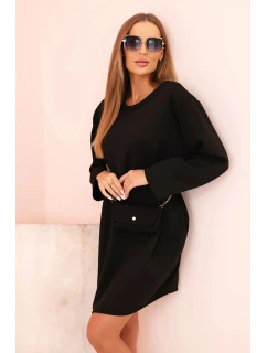 Dámská viskózová sukýnka Plus Size s model 21232411 na řetízku černá - K-Fashion