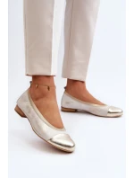 Kožené baleríny Zlaté model 21646187 - Zazoo