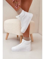 Dámske zateplené tenisky na platforme Big Star - biele Dámske zateplené tenisky na platforme Big Star - biele