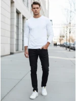 Pánské bílé tričko s dlouhým rukávem Dstreet model 21994122 - FashionStreet