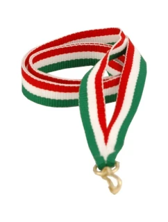 Stuha 11 mm - červená, biela a zelená