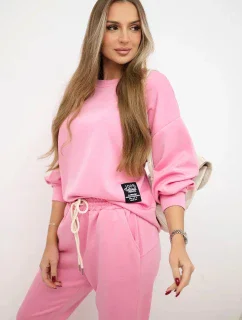 Viskózový komplet teplákové + kalhoty světle růžová