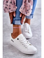 Damskie Skórzane Niskie Trampki Big Star KK274010 Białe